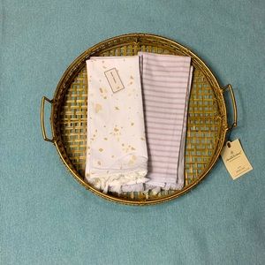 Hearth And Hands With Magnolia Decor Tray With Hand Towels